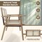 Indonesia Teak Wood Garden Bench With Armrests And Natural Rattan Backrest